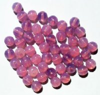 50 8mm Round Milky Pink Opal Glass Beads